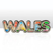 Wales Montage Lettering Wood Epoxy Magnet