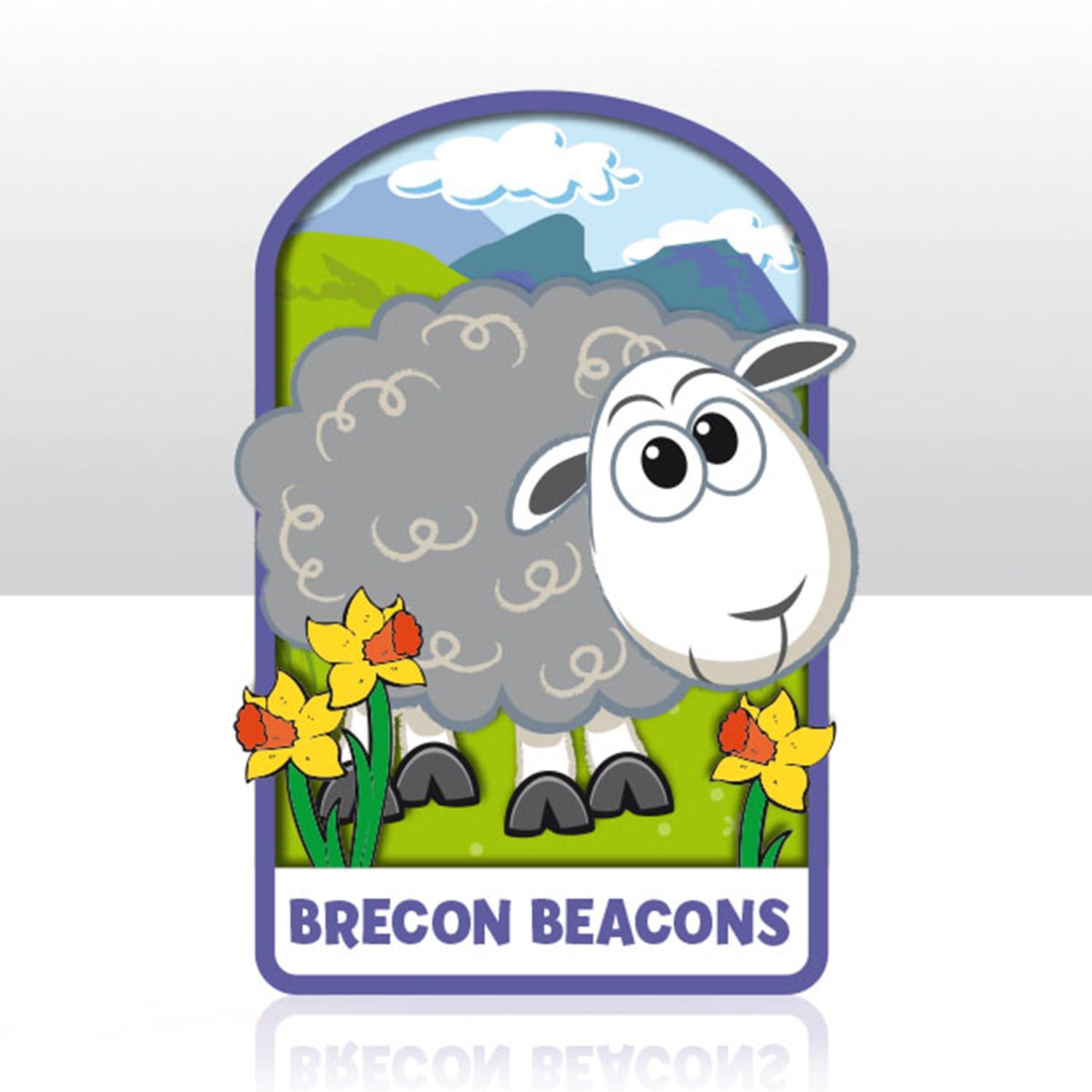 Brecon Beacons Sheep Wooden Layered Magnet