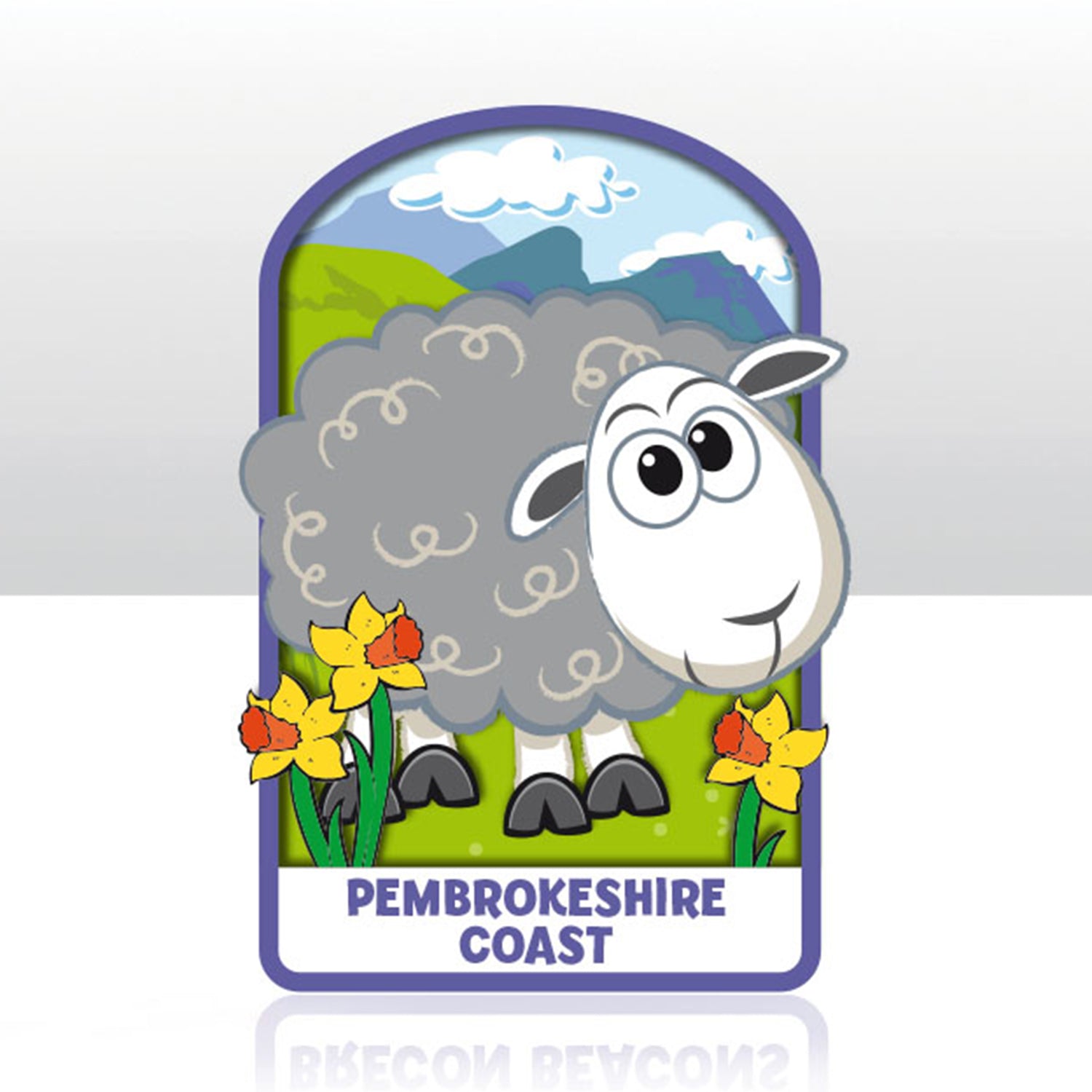 Pembrokeshire Coast Sheep Wooden Layered Magnet