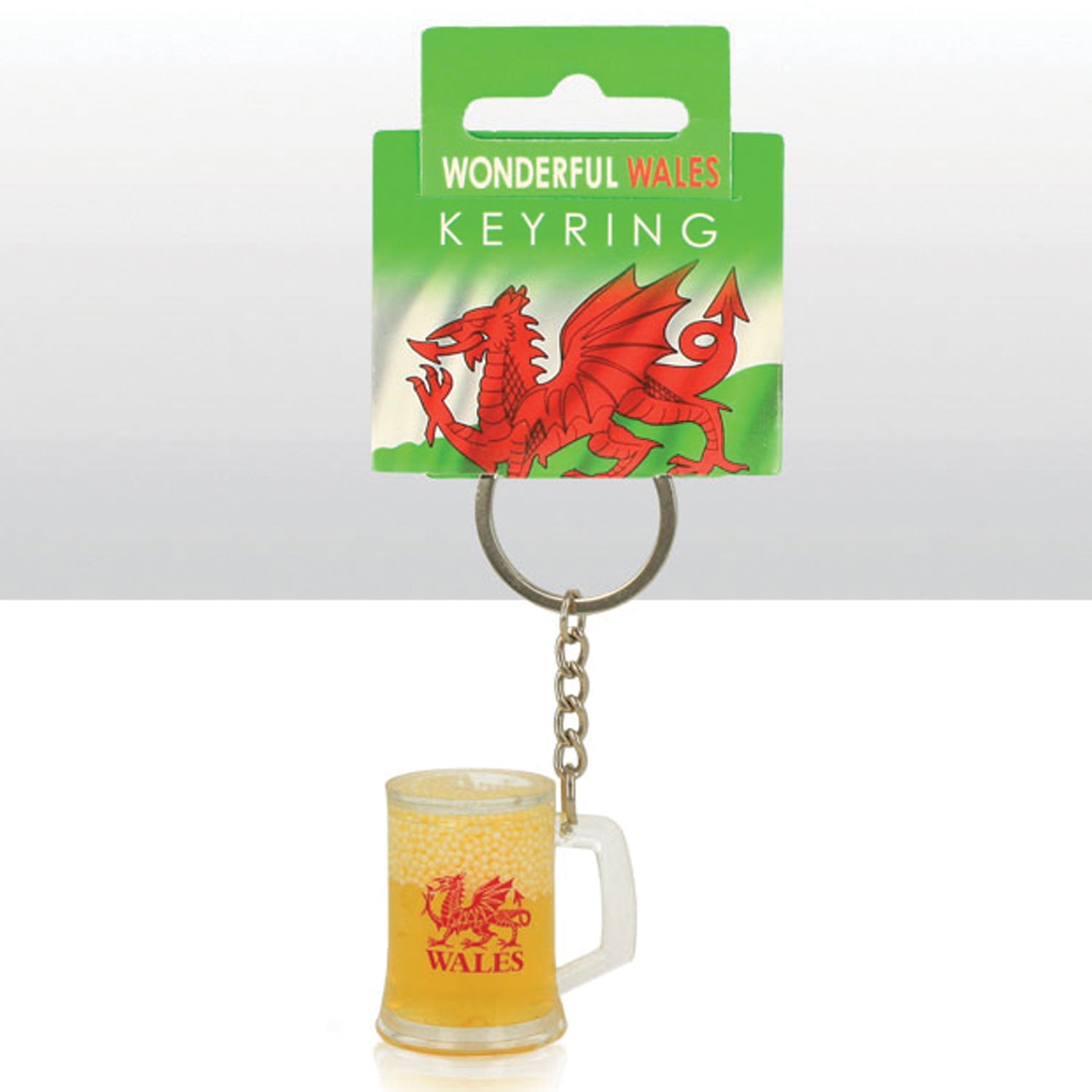 Wales Dragon Mini Tankard Liquid Filled Keyring