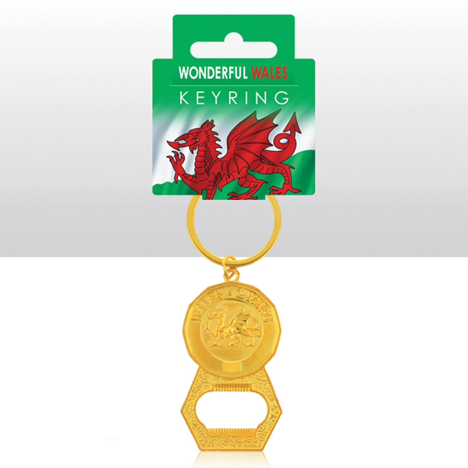 Wales Coin Metal Bottle Opener Keyring