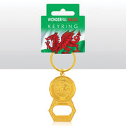 Wales Coin Metal Bottle Opener Keyring