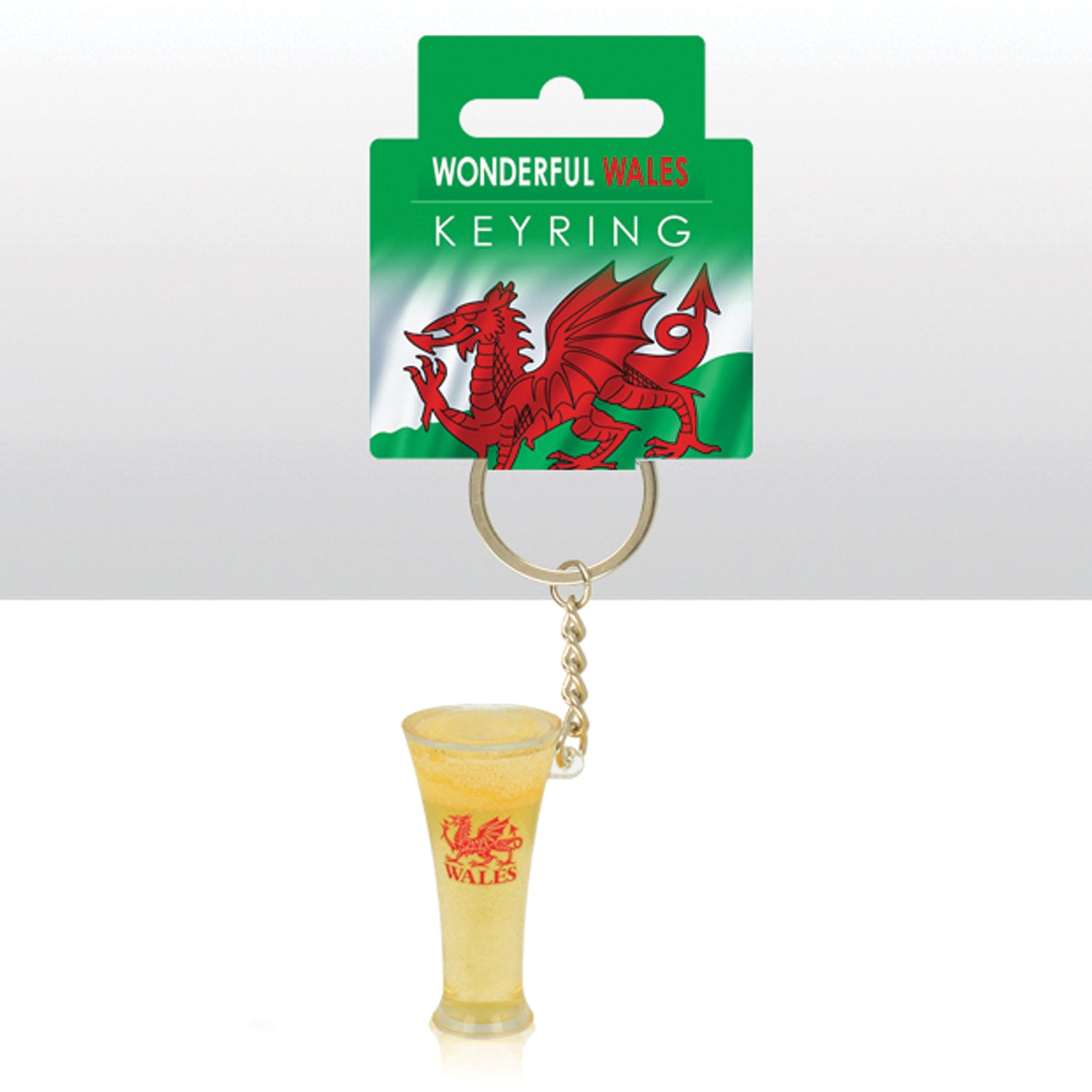 Wales Beer Glass Keyring