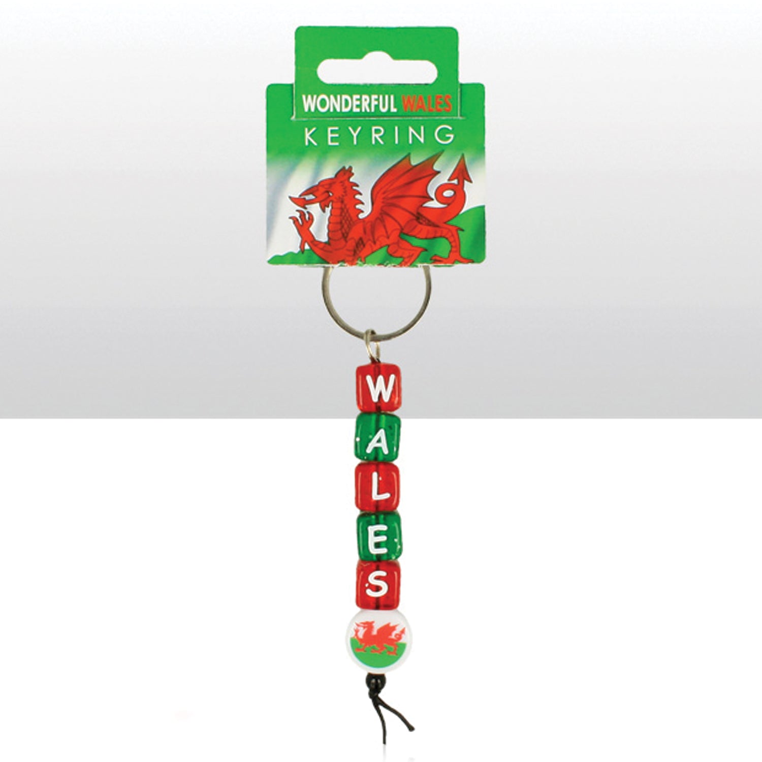 Wales Coloured Dice & Welsh Disc Keyring