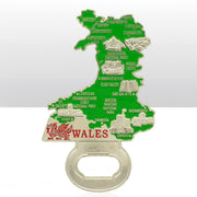 Wales Map Metal Bottle Opener Magnet