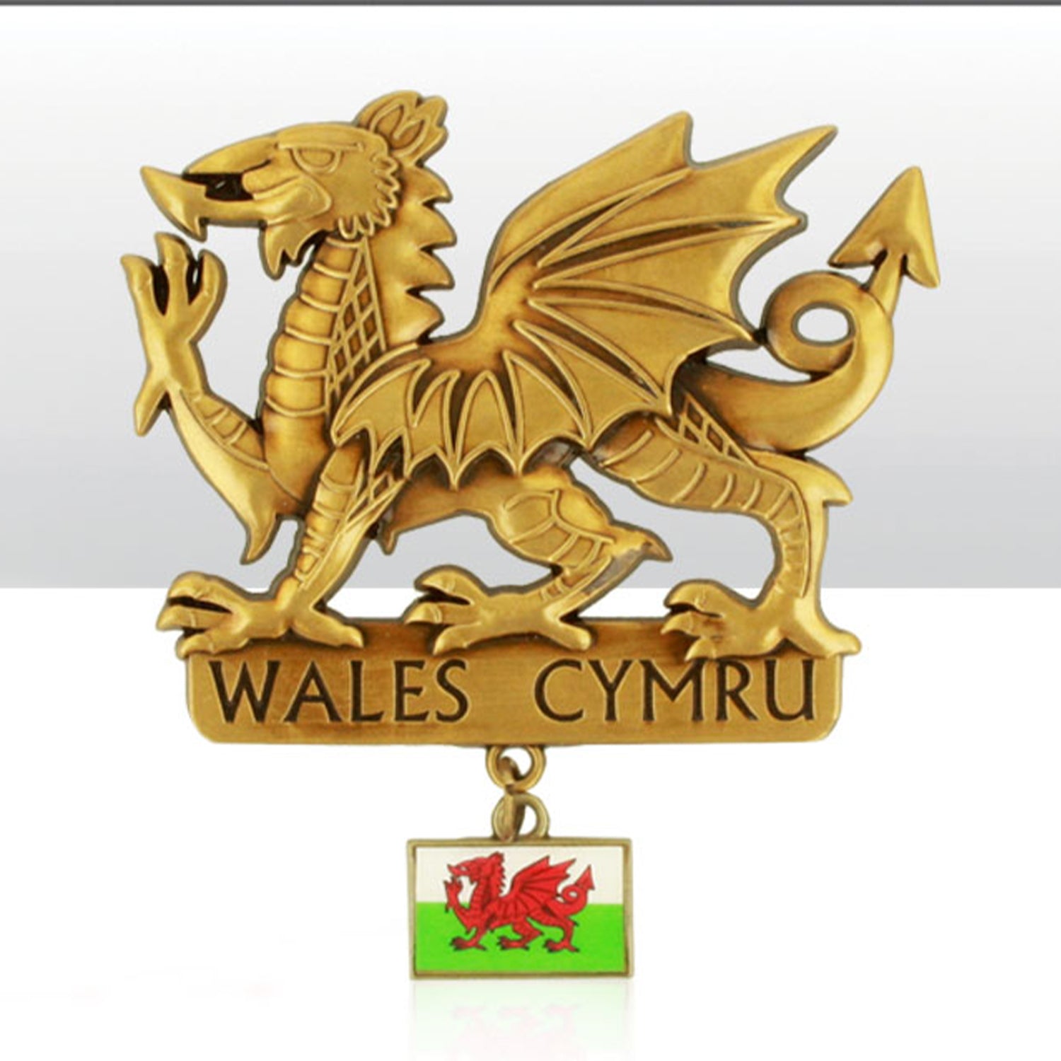 Wales Dragon Cast Metal Magnet with Charm