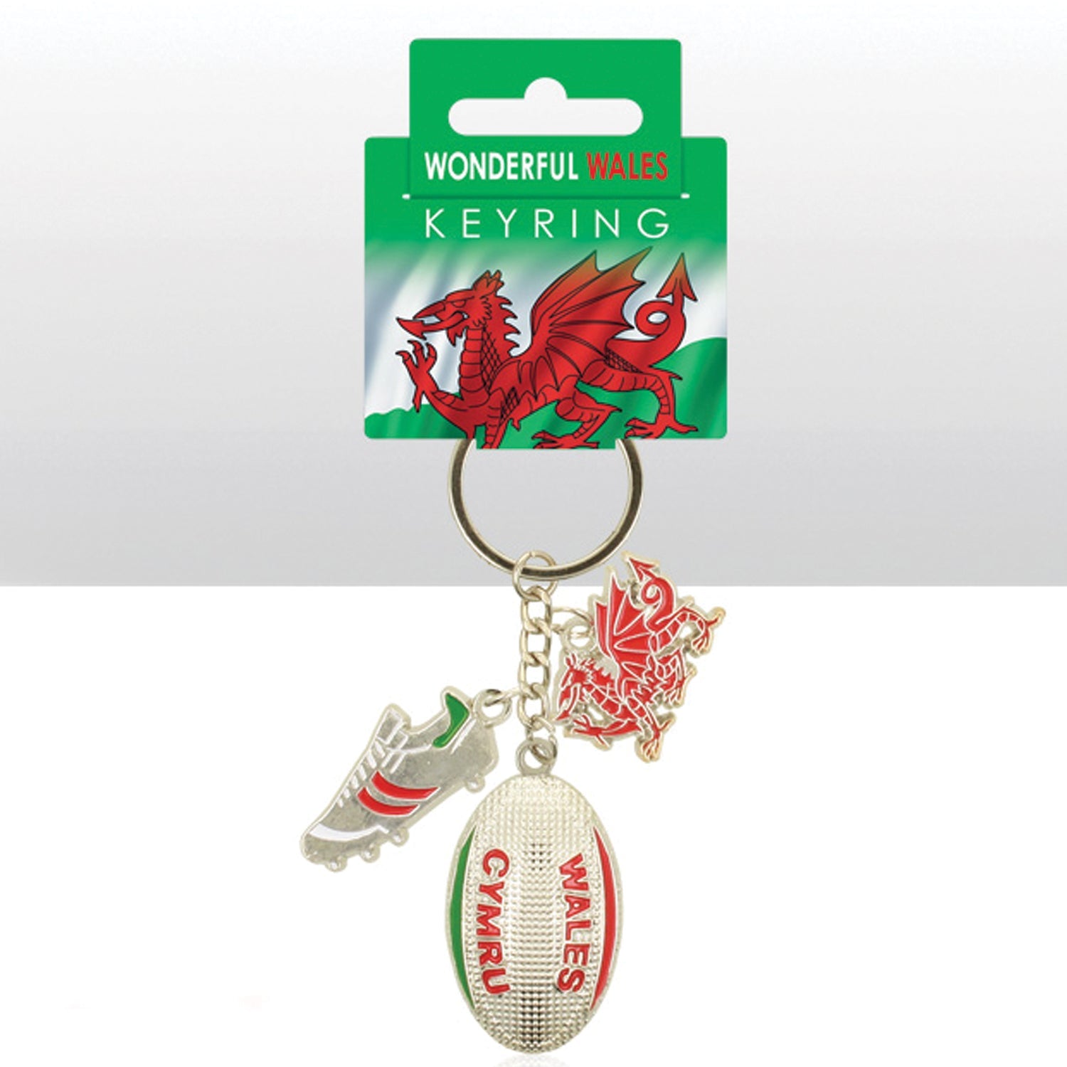 Wales Rugby Ball Charm Keyring