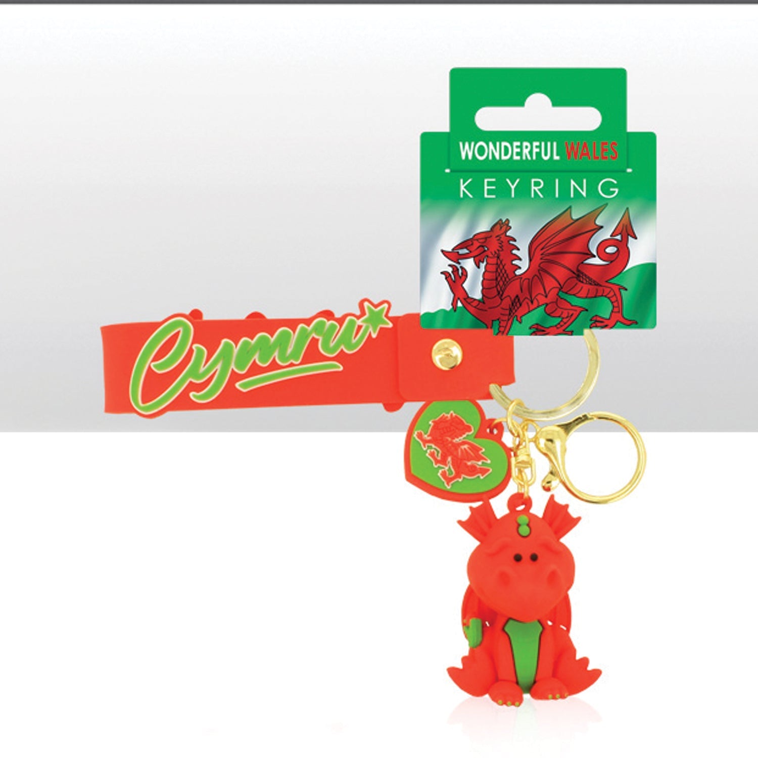 Wales Dragon Rubber 3D Charm Keyring