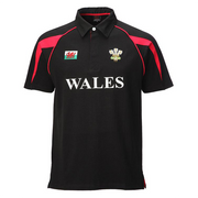 Kids Black Poly Style WALES Rugby Shirt