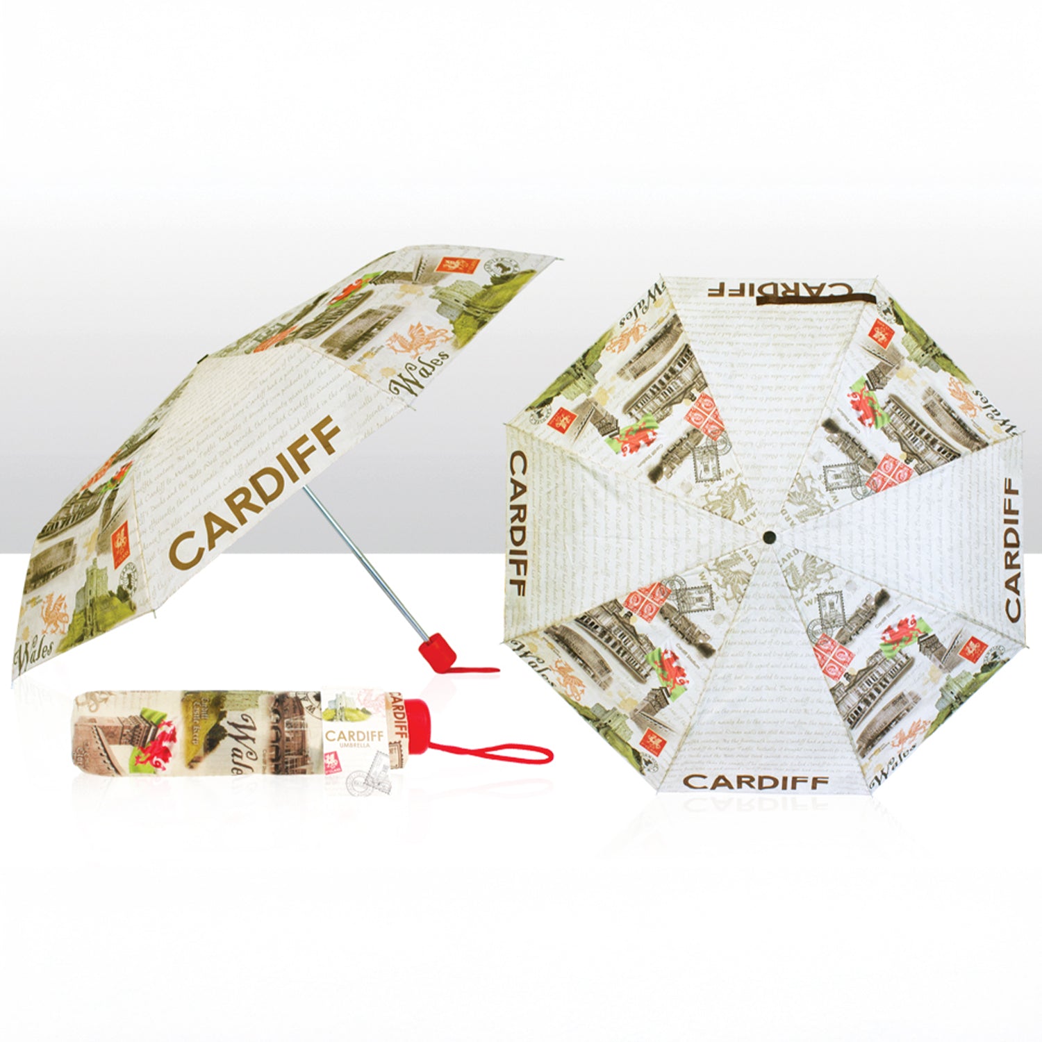 Cardiff Collage Collapsible Umbrella