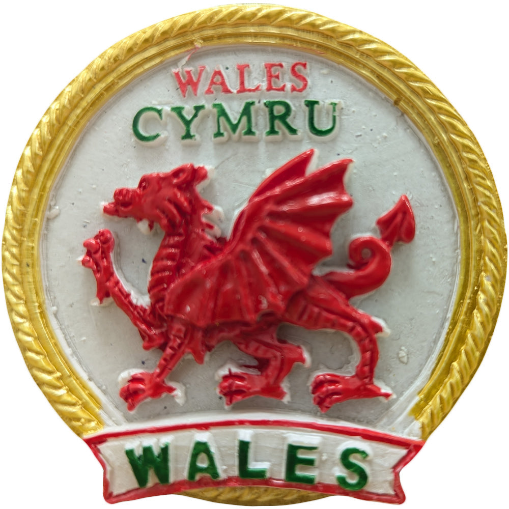 Gold Rim Wales Resin Magnet (RSN25)