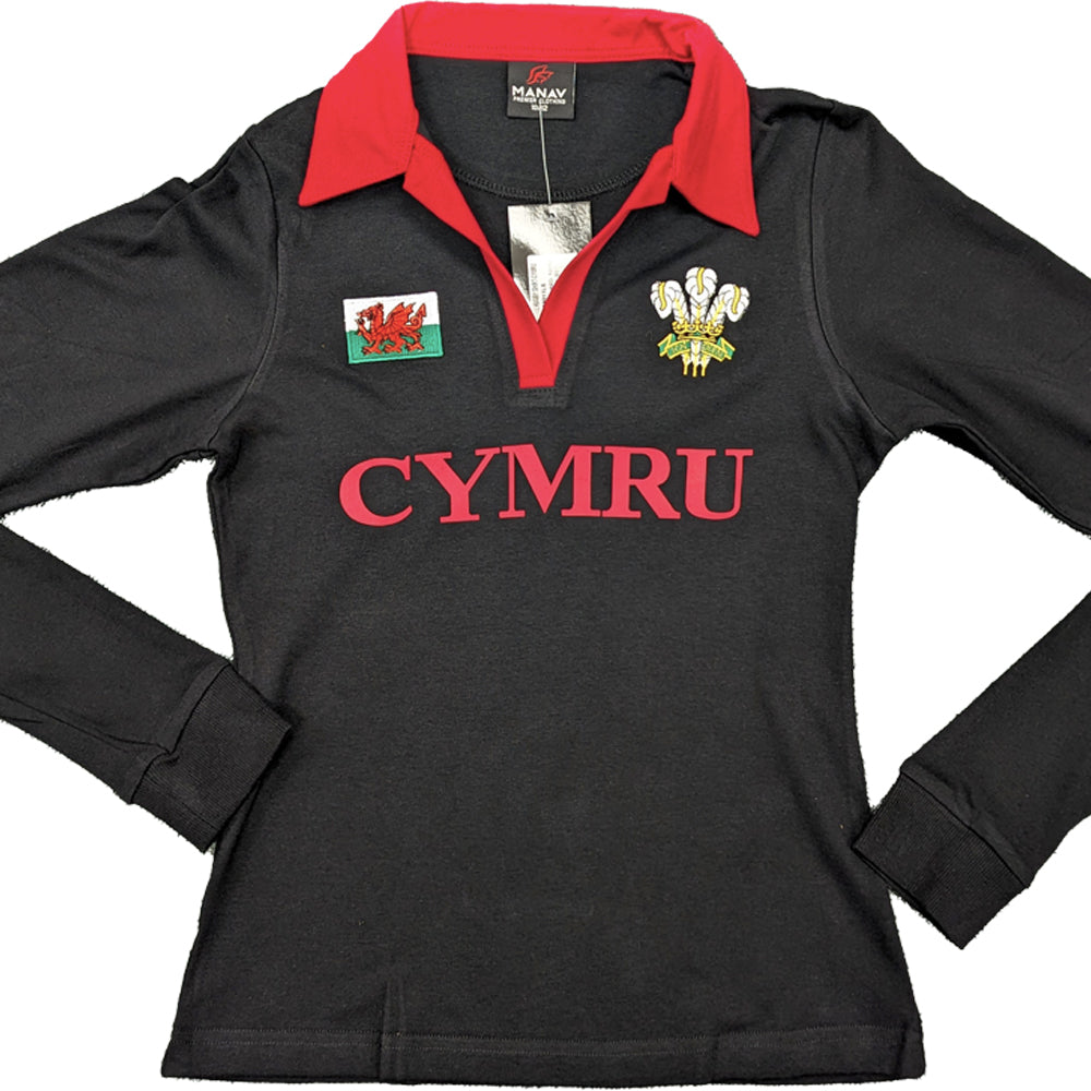 Ladies Hannah CYMRU Long Sleeve Rugby Shirt