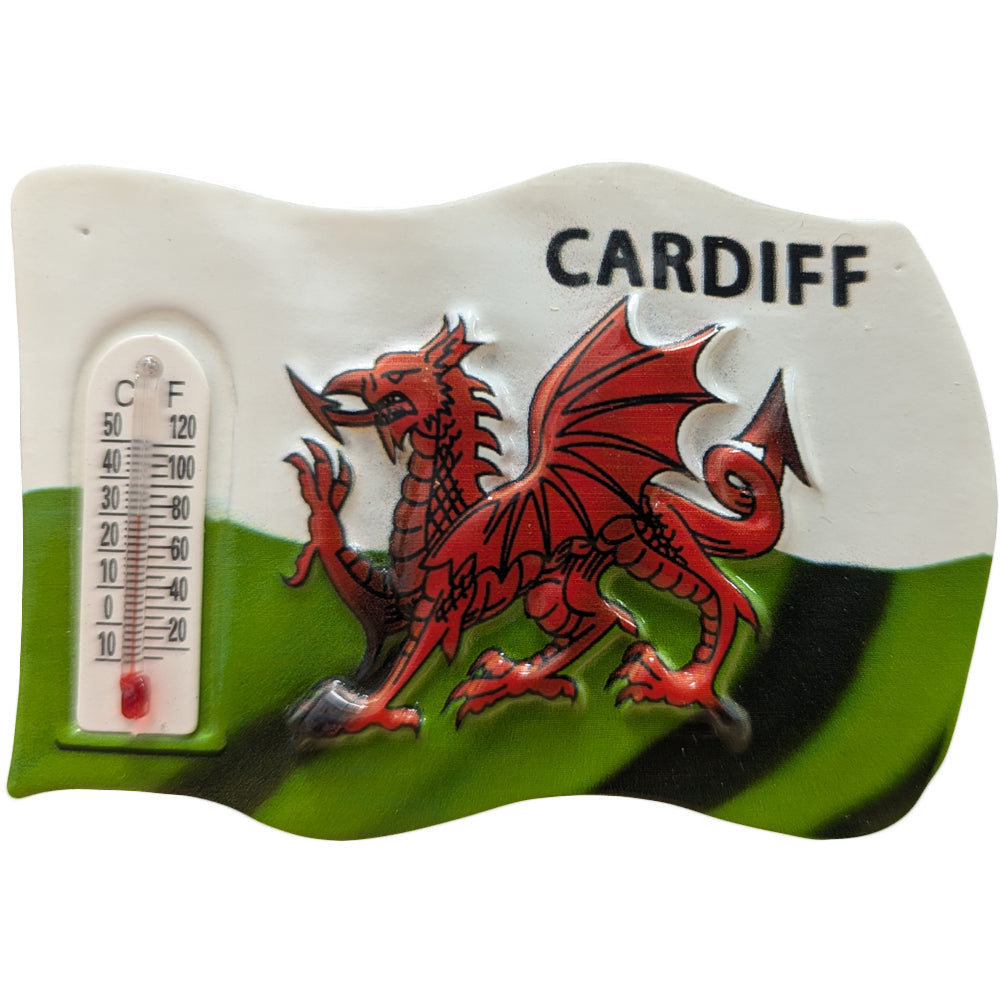 Welsh Flag Thermometer Cardiff Resin Magnet (RSN27)