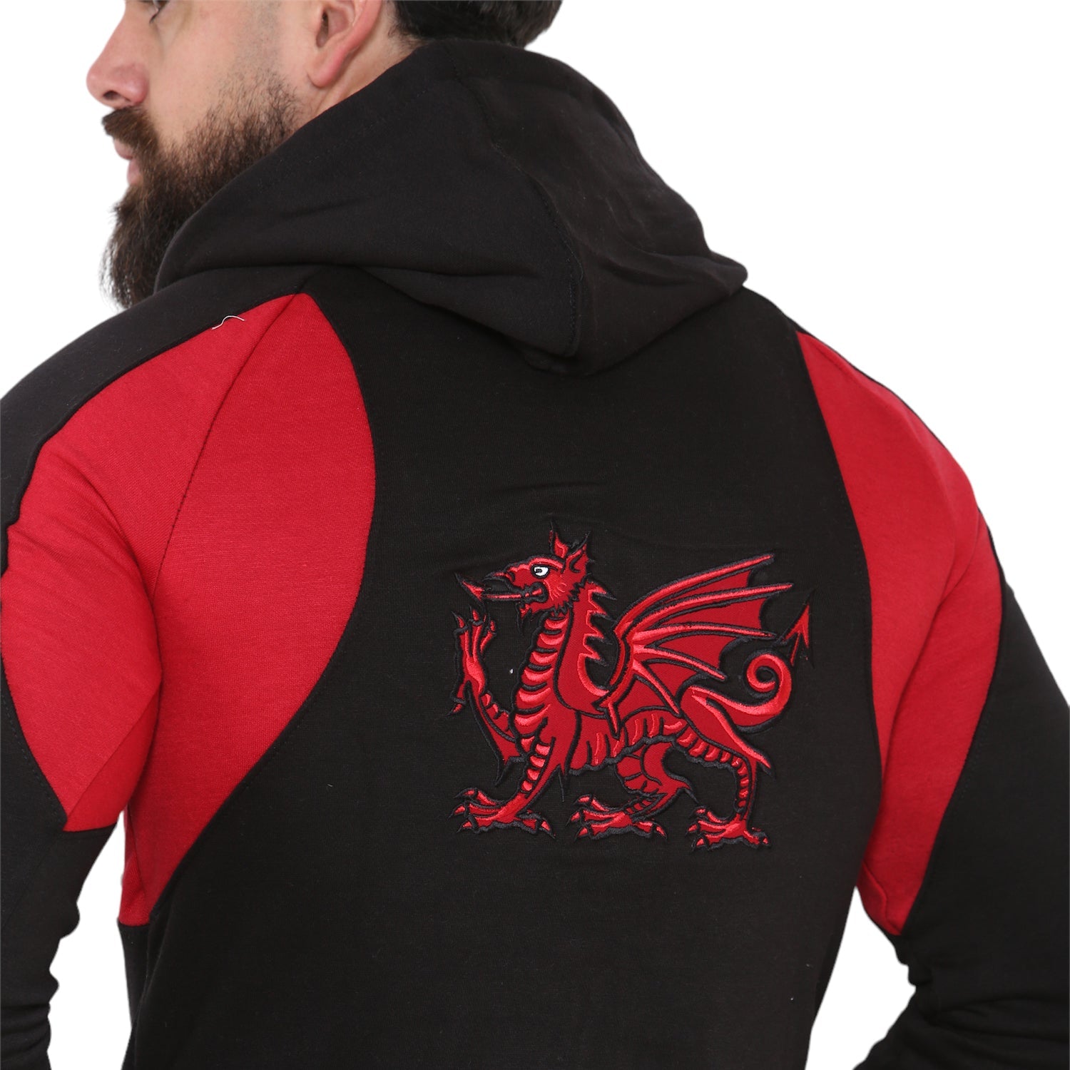 Contrast Dragon Applique Hoodie