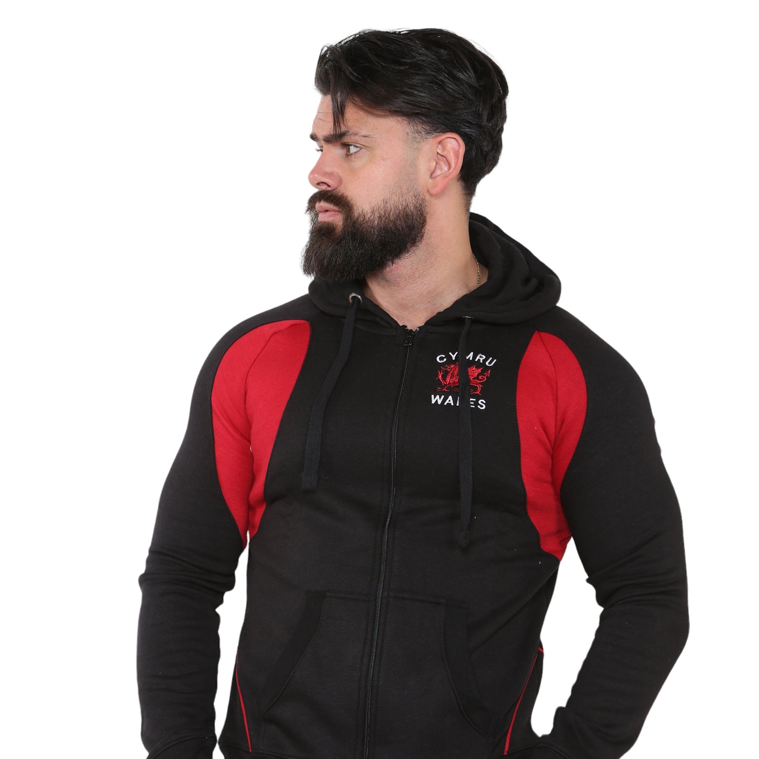 Contrast Dragon Applique Hoodie