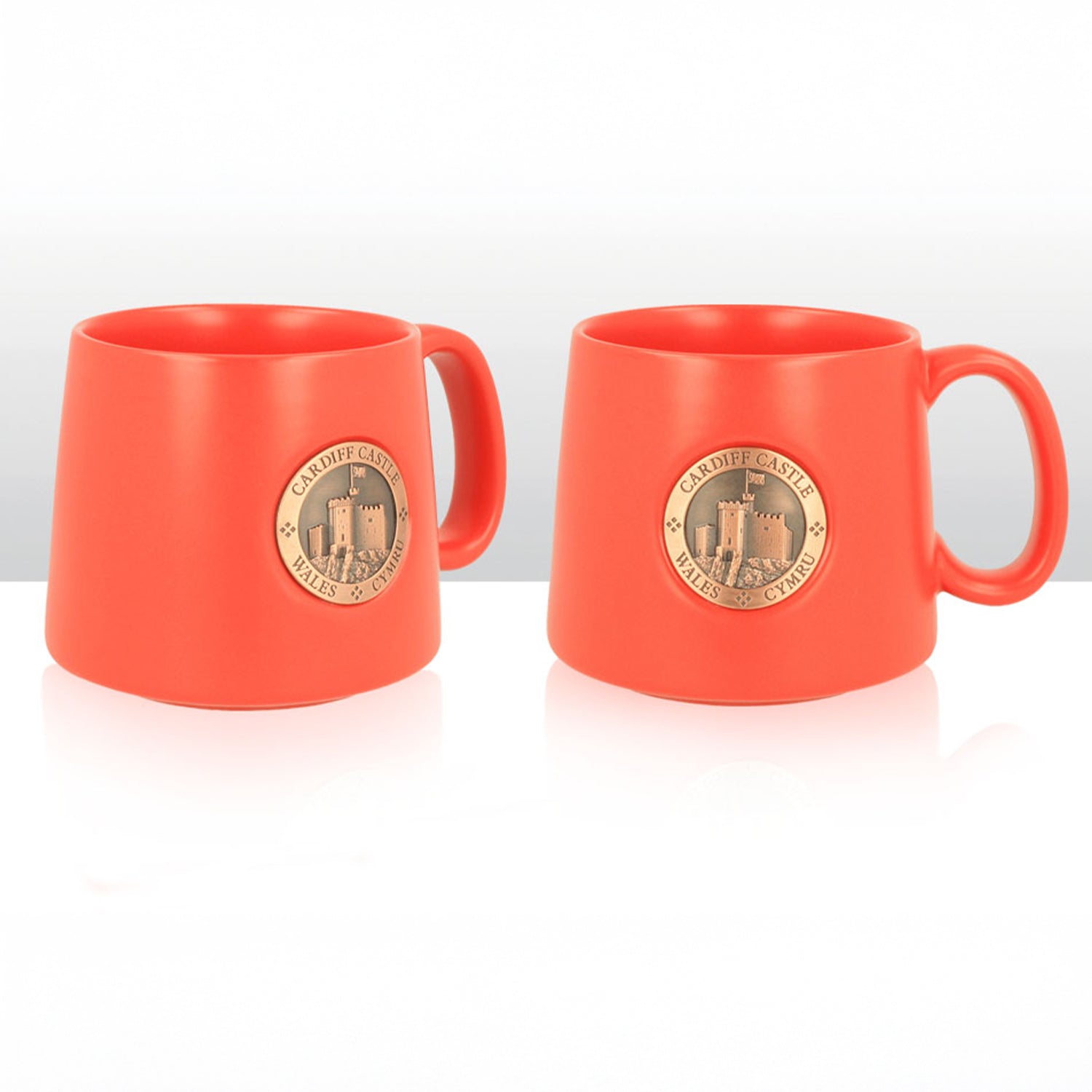 Cardiff Castle Metal Disc Red Tapered Mug