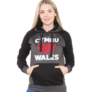 Ladies Cymru Wales Dragon Applique Hoodie