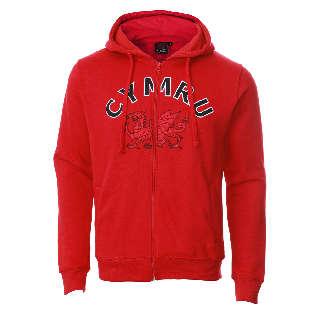 Red Cymru Full Zip Hoodie