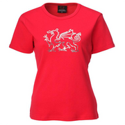 Ladies Welsh Sequin Dragon Skinni T-Shirt