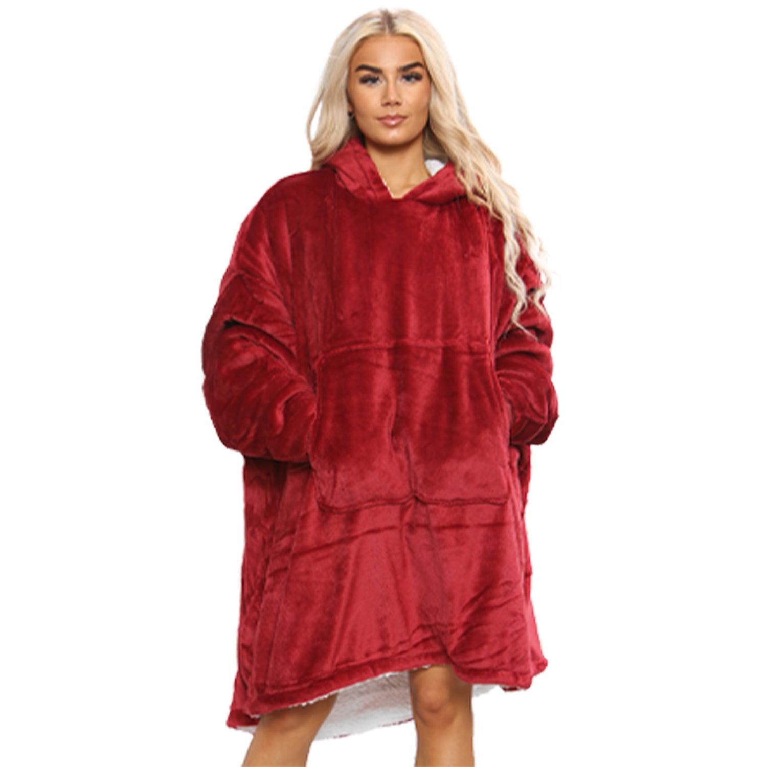 Oversized Sherpa Fleece Hoodies - Plain