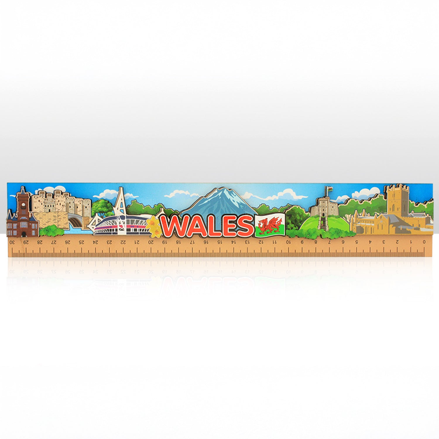 Wales Wooden 30cm Ruler