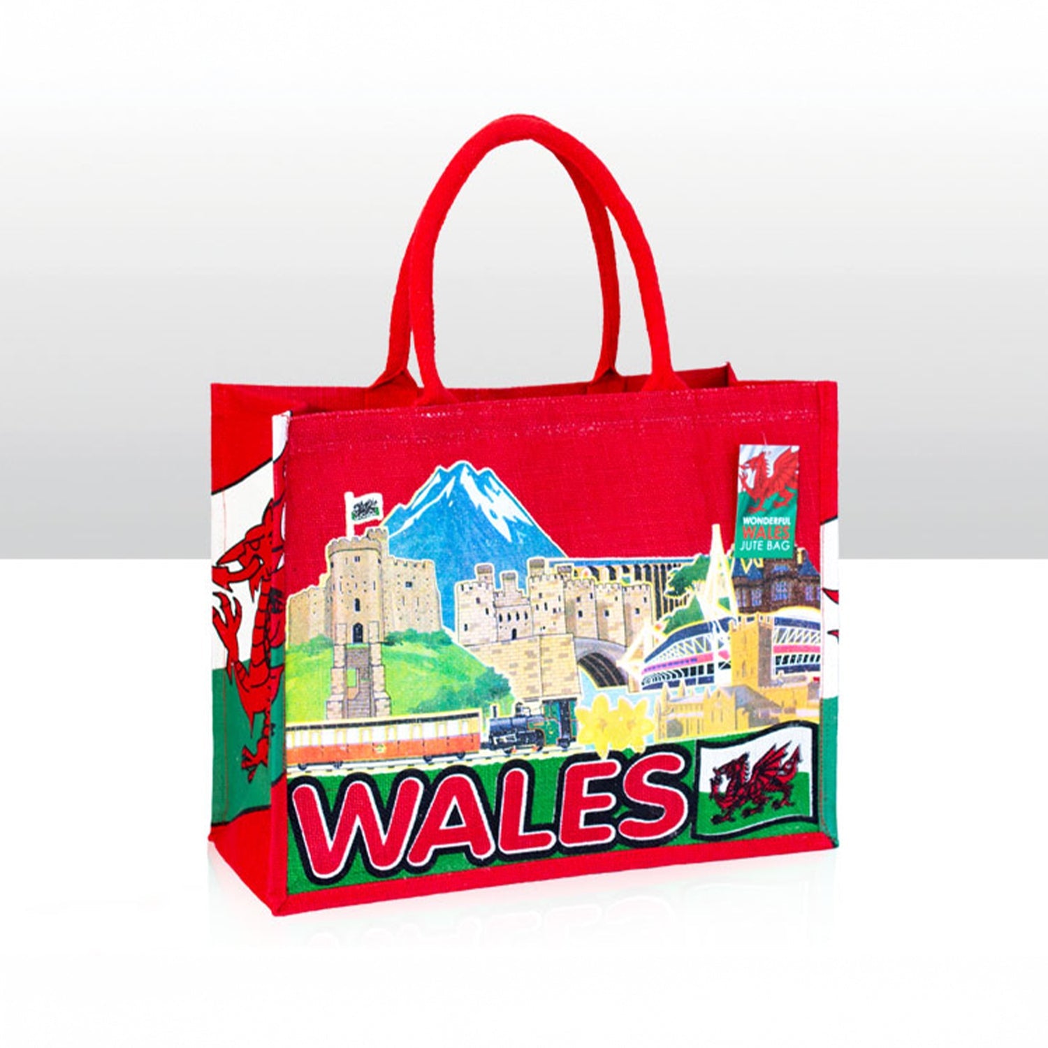 Wales Skyline Jute Bag with gusset